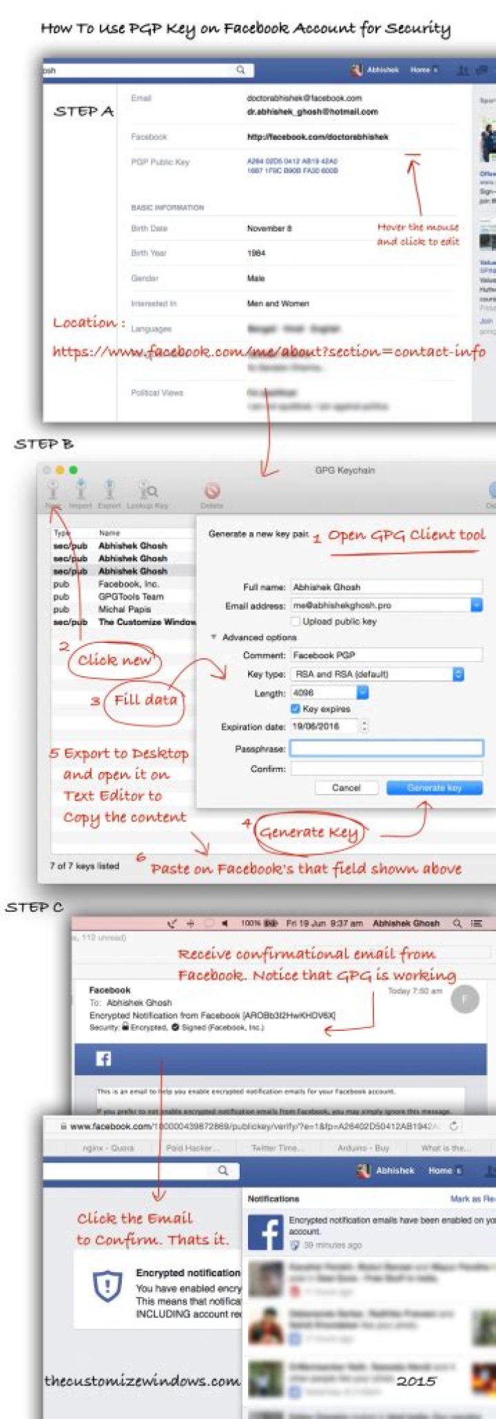 How do I use PGP on Facebook?