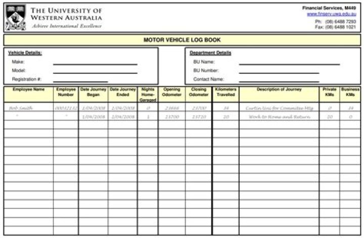 How do you write a car log book?
