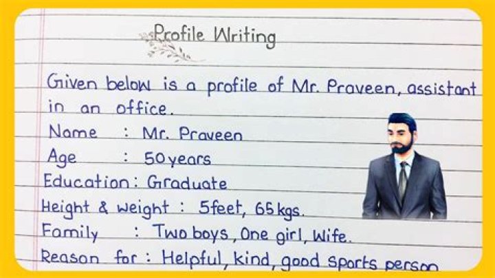 How do you write a profile for a story?
