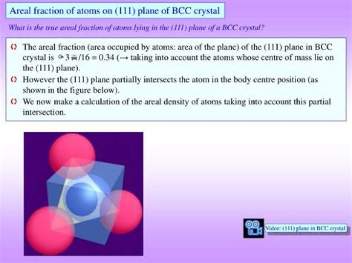 How many atoms are in a plane of 111?