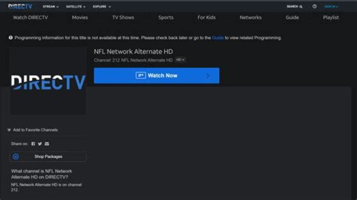 Is NFL ticket available on directv stream?